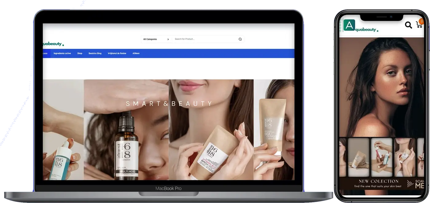AquaBeauty 1 Magazin online Aquabeauty realizat în WordPress și WooCommerce