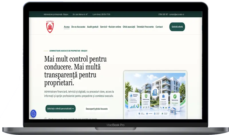 Website Accurato pentru administrarea condominiilor &icirc;n Brașov