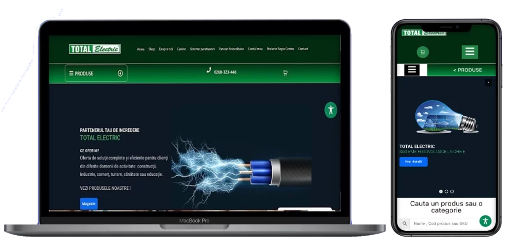 Preturi webdesign 1 „Website Total Electric realizat de Freeline Design