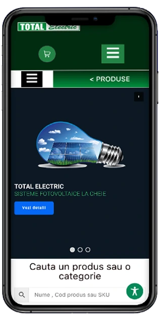 „Website Total Electric realizat de Freeline Design varianta de mobil