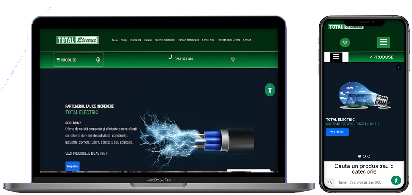 „Website Total Electric realizat de Freeline Design