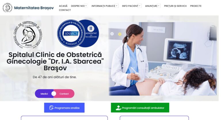 Site Maternitatea Brașov – Spitalul Clinic de Obstetrică Ginecologie Dr. I.A. Sbarcea
