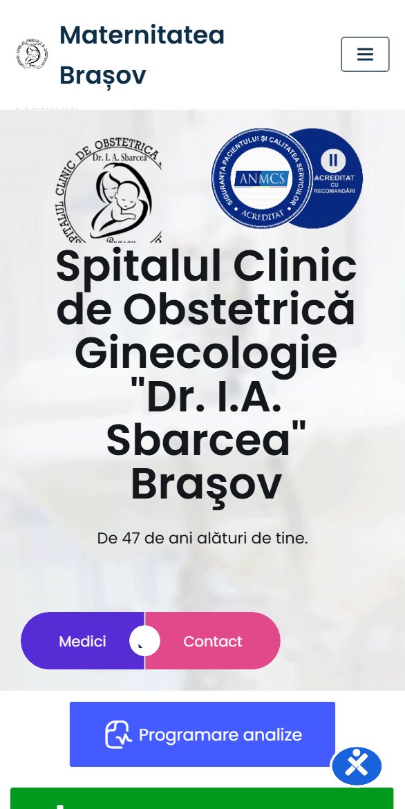 Site Maternitatea Brașov pe telefon mobil