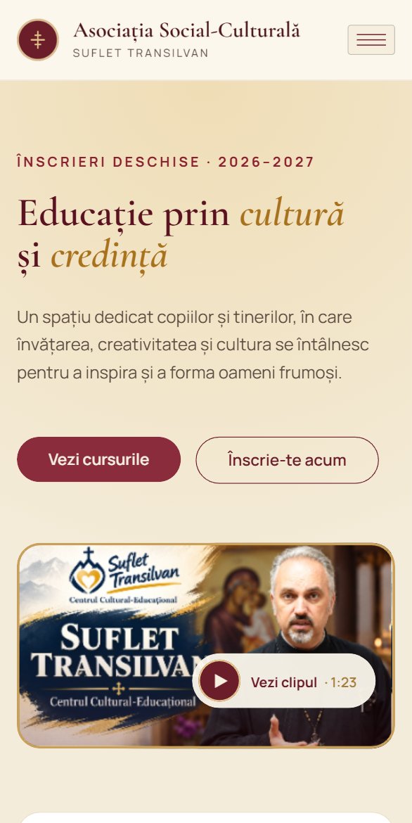 Site Suflet Transilvan pe telefon mobil